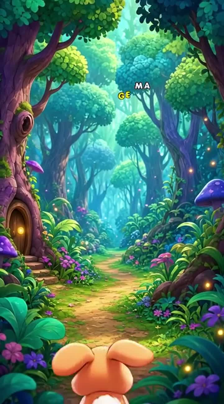 Colorful cartoon story for kids about a little bunny who gets lost… — AI cartoon