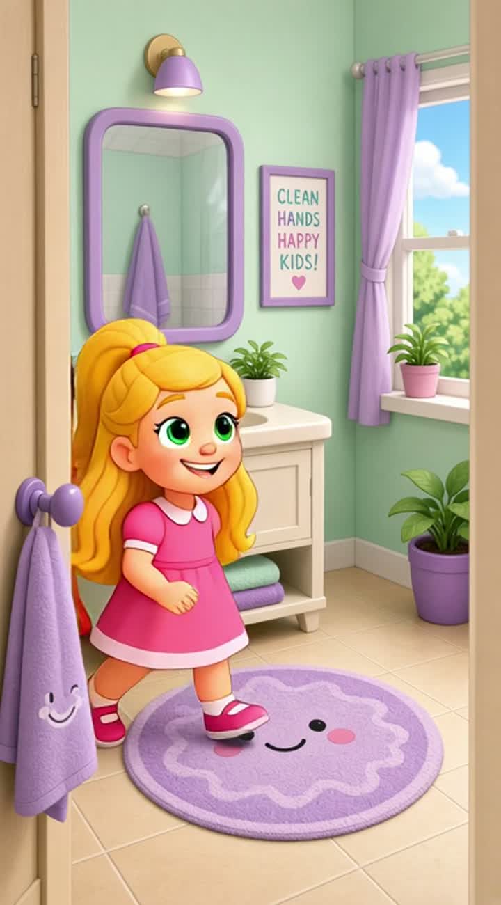 Cartoon about hygine kids Animated cartoon with smooth animation… — AI cartoon