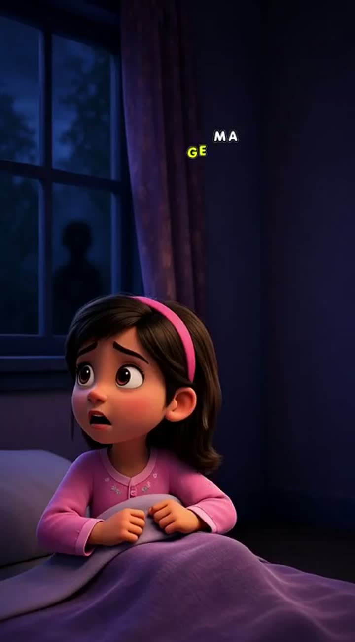 A cinematic suspenseful ending showing Zoya looking fearfully… — AI cartoon