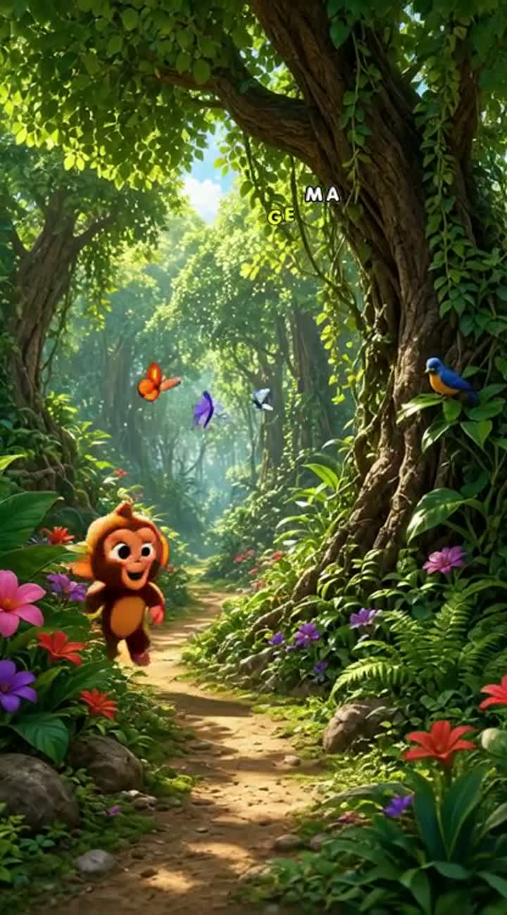 The Monkey and the Magical Orange — AI cartoon