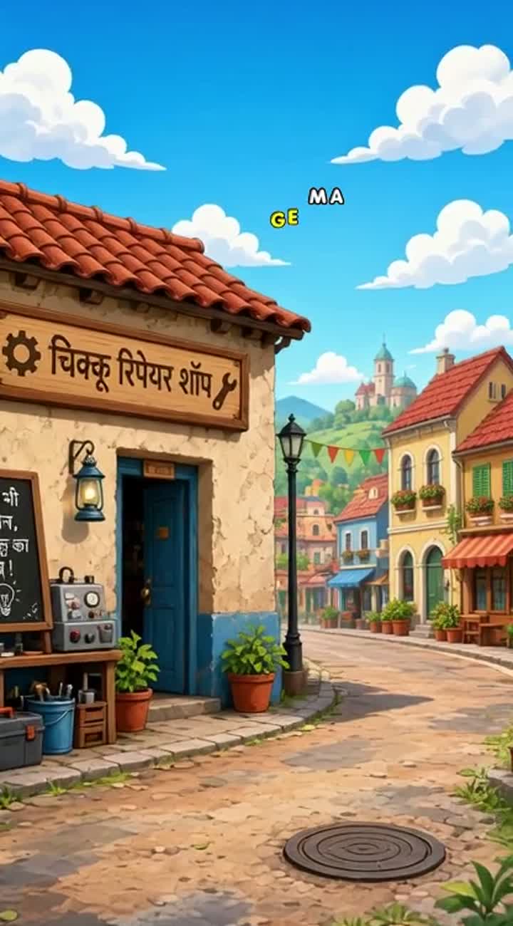 Formatted as a vertical 9:16 YouTube Shorts video in Hindi — AI cartoon