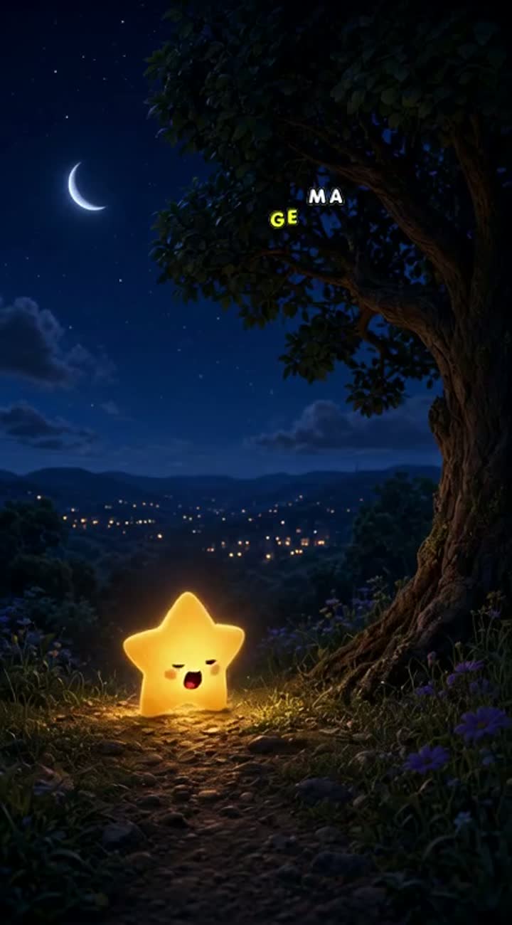 3D animated short film about a tiny golden star who feels… — AI cartoon