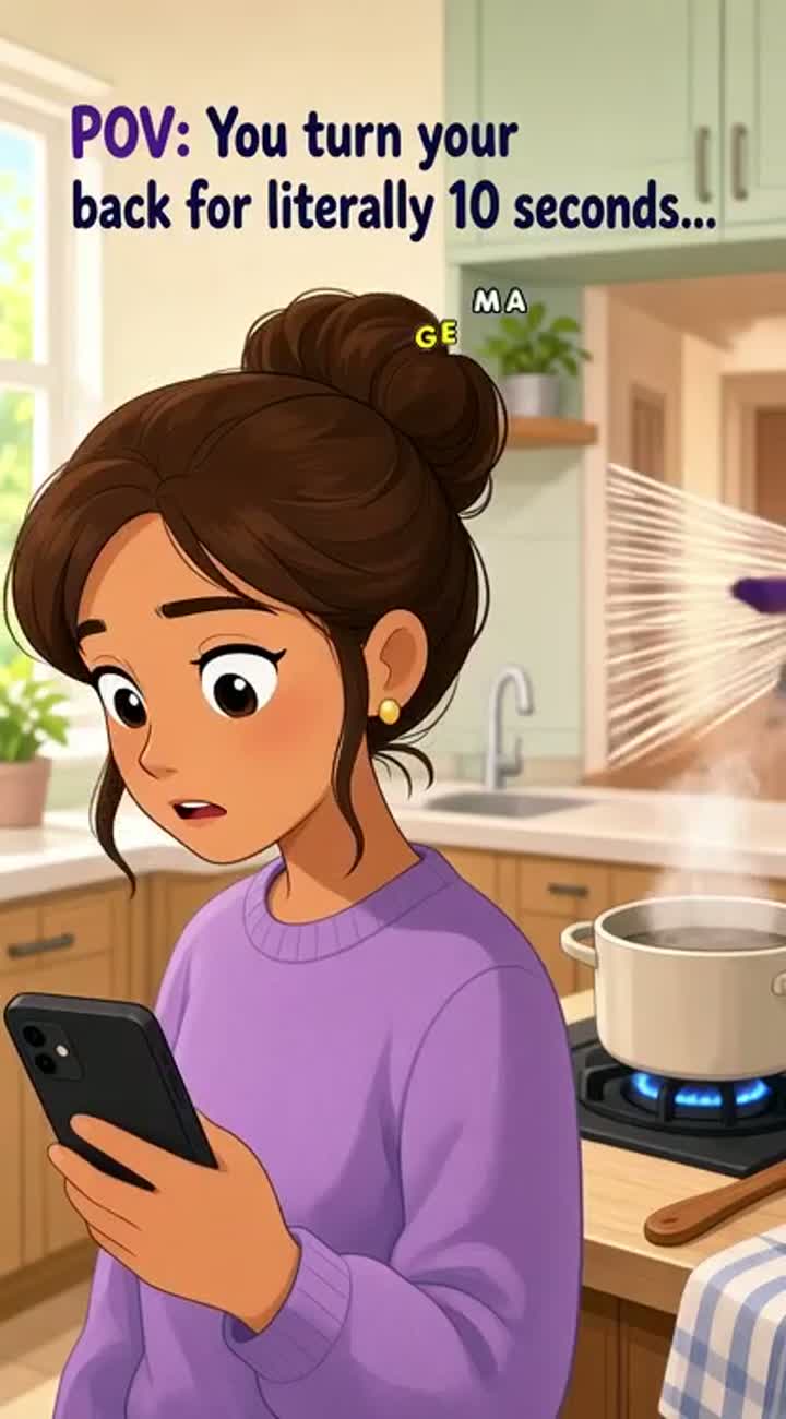 Scene 1: The Distraction (0:00 - 0:03) — AI cartoon