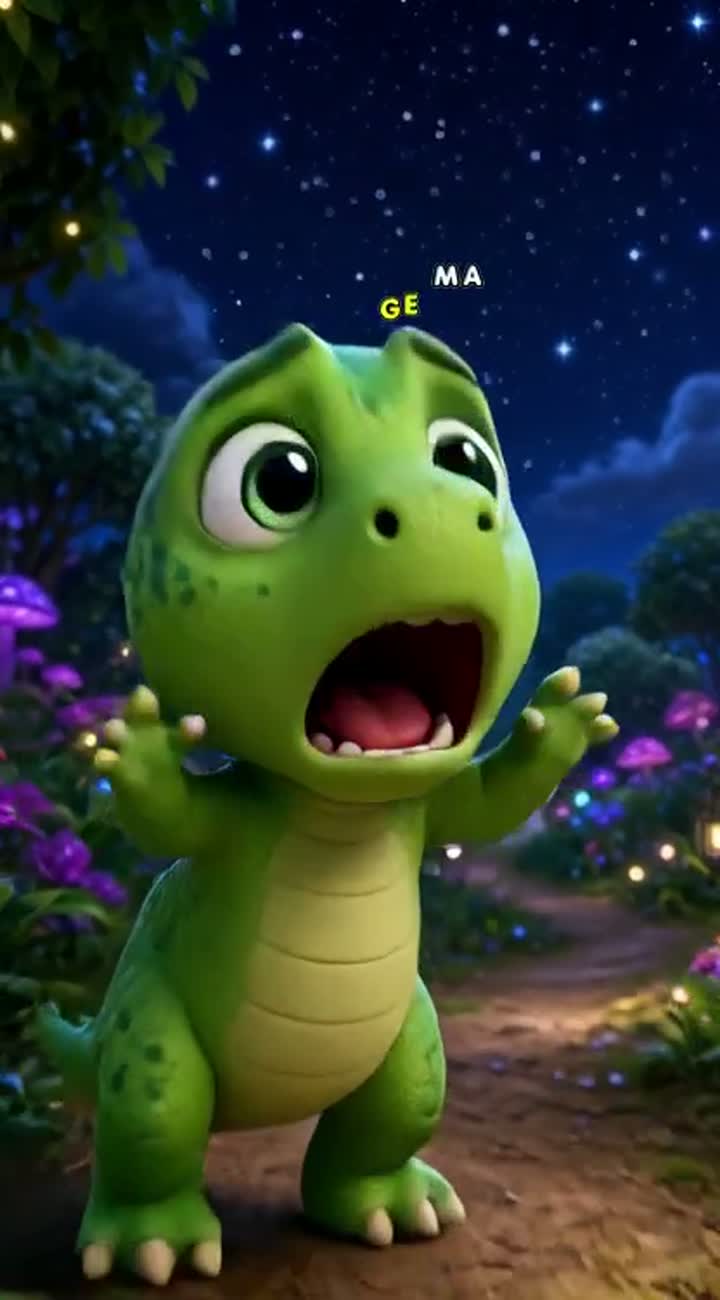 The Baby Dinosaur Who Stole the Moon! — AI cartoon
