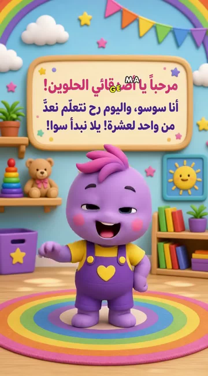 Rainbow colors, and a playful children's educational atmosphere — AI cartoon