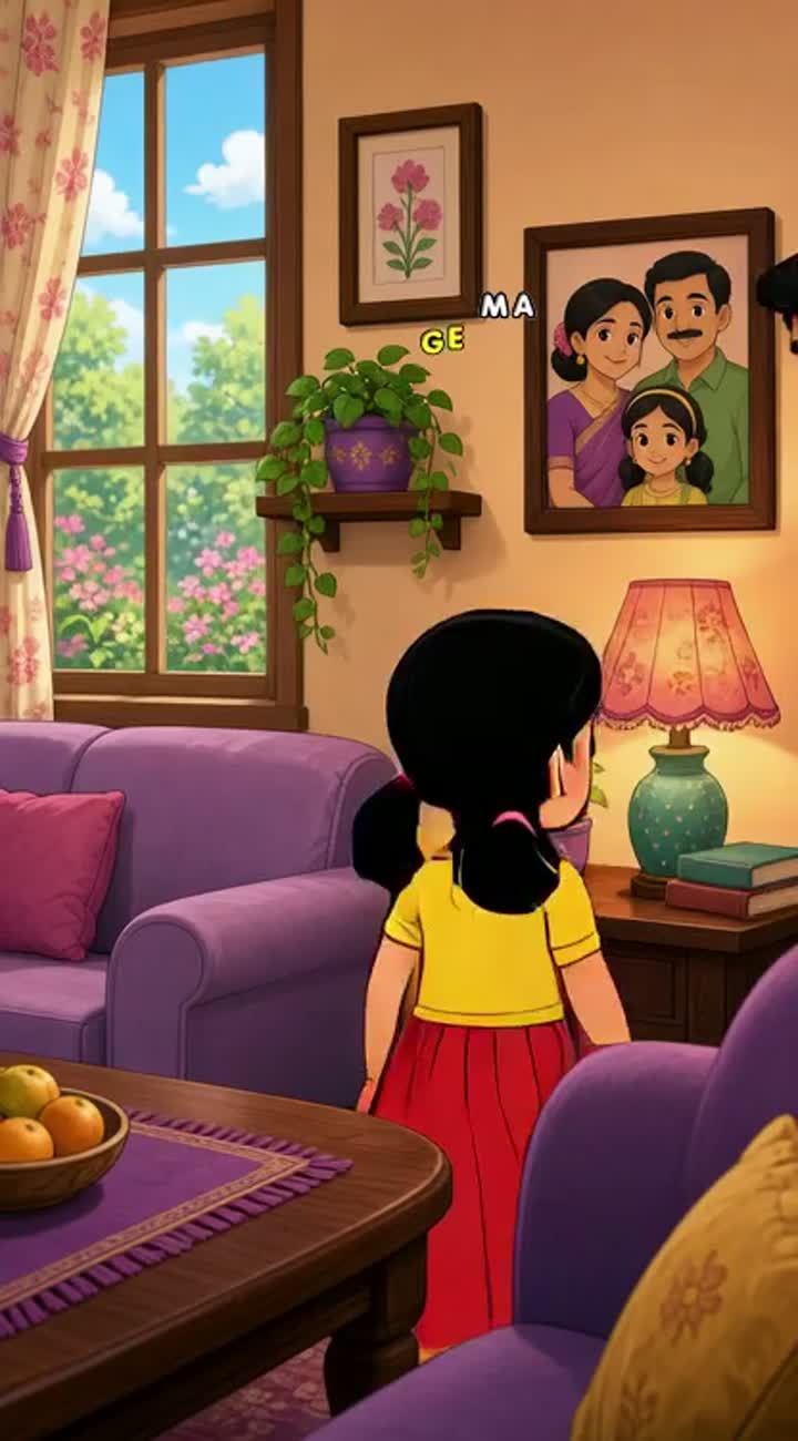 A young girl respeects her parents and get rewarded — AI cartoon
