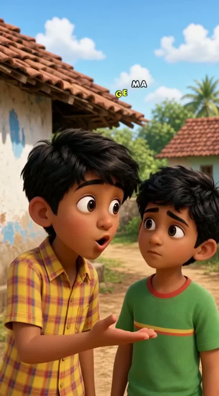 Funny 3D animated cartoon video featuring two original Indian boy… — AI cartoon