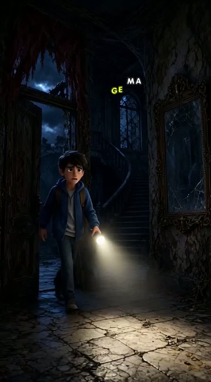 Scary 3D cartoon horror video at midnight — AI cartoon