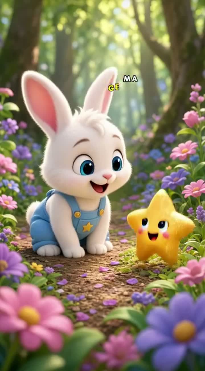 A super cute, colourful 3D animated baby bunny named Milo… — AI cartoon