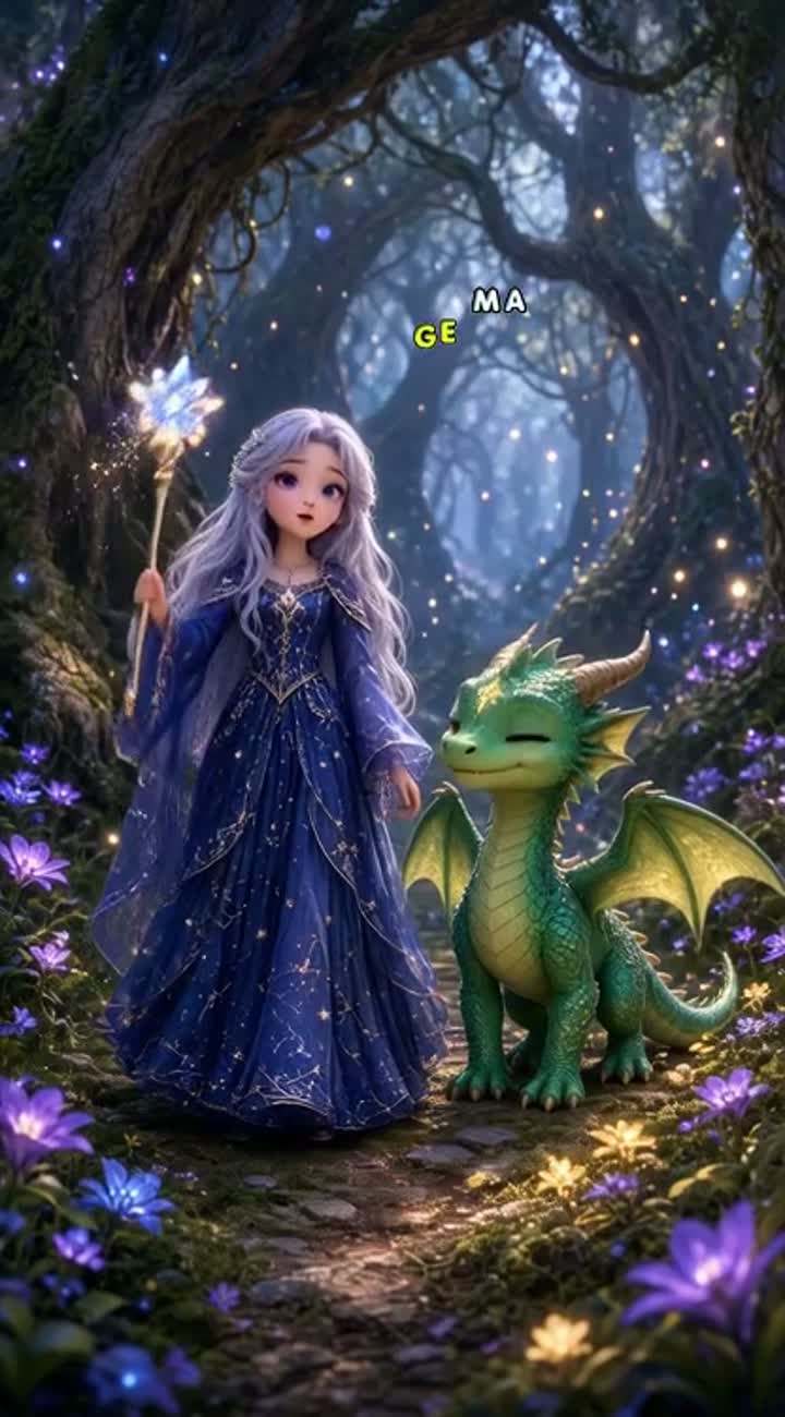Two original 3D animated fantasy film characters with beautiful… — AI cartoon