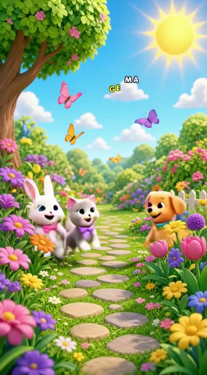 Colorful 3D cartoon video for toddlers, inspired by nursery rhymes — AI cartoon