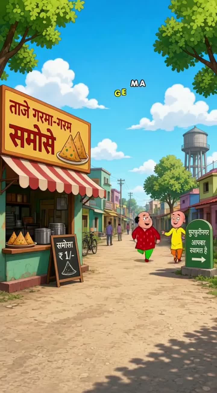 Motu and Patlu are two best friends living in Furfurinagar — AI cartoon