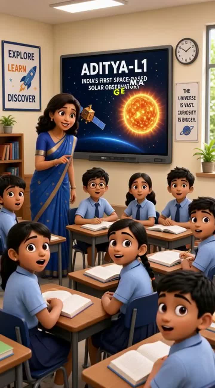 ADITYA-L1 - INDIA'S SOLAR MISSION — AI cartoon