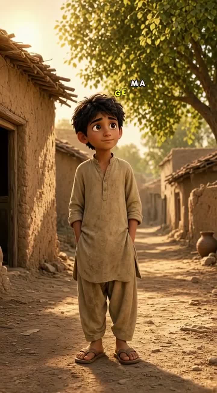 Ali, a poor 10-year-old Pakistani boy — AI cartoon