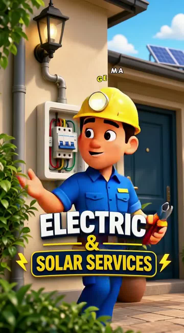 Colorful 3D cartoon electrician video — AI cartoon