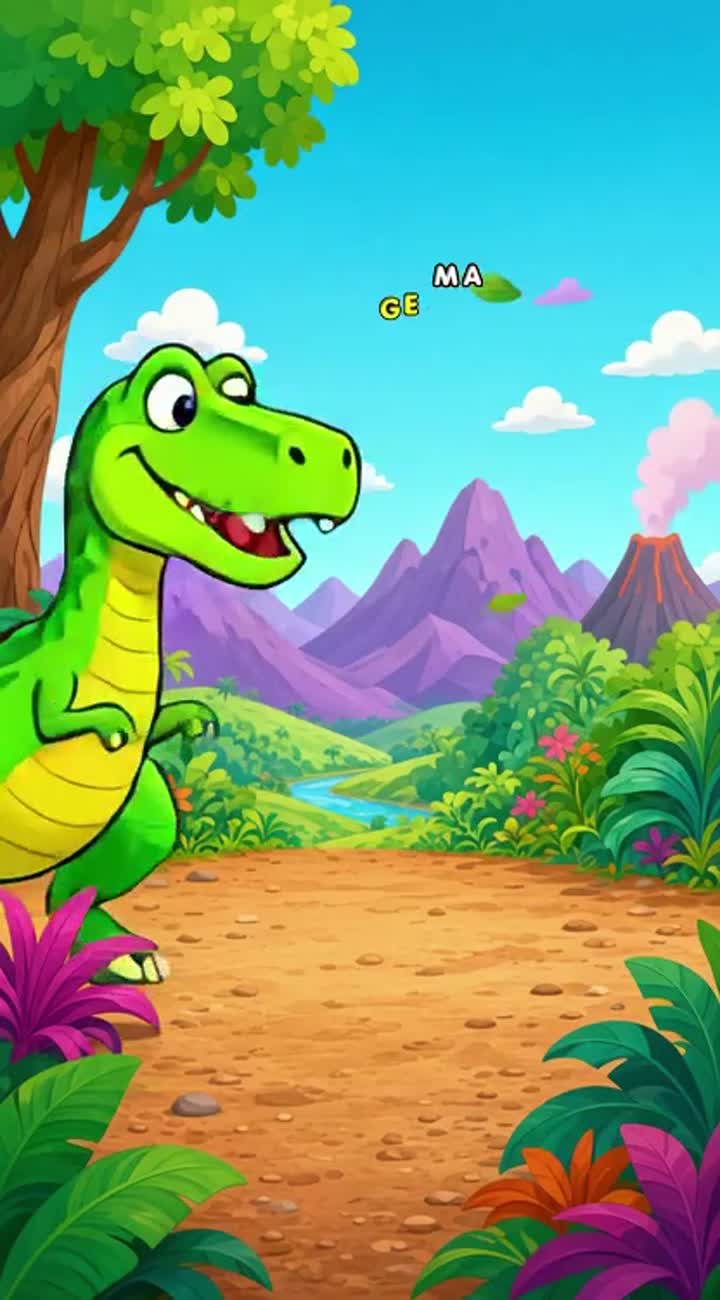 Wiggly wiggly dinosaur — AI cartoon