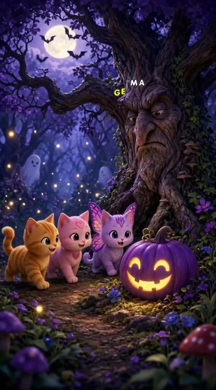 A magical 3D Halloween adventure featuring Amani's original cat… — AI cartoon