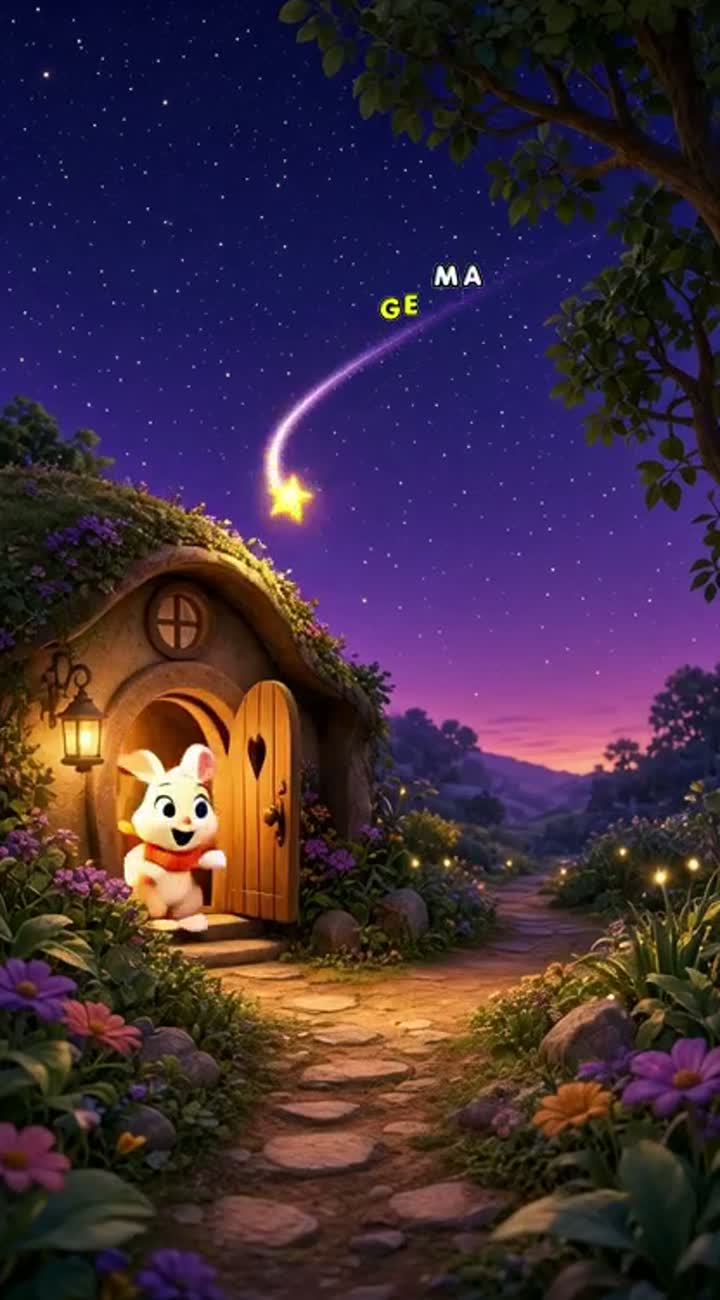 A vibrant, colourful animated cartoon featuring a rabbit… — AI cartoon