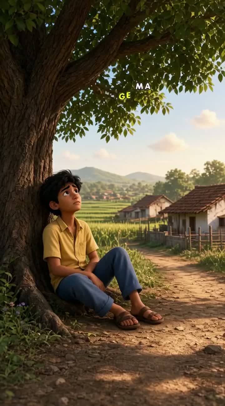 A cinematic 3D animated Indian village — AI cartoon