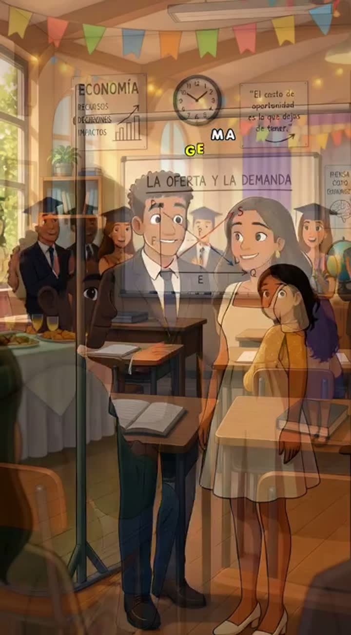 Primero de todo un chico moreno y una chica morena tienen que… — AI cartoon