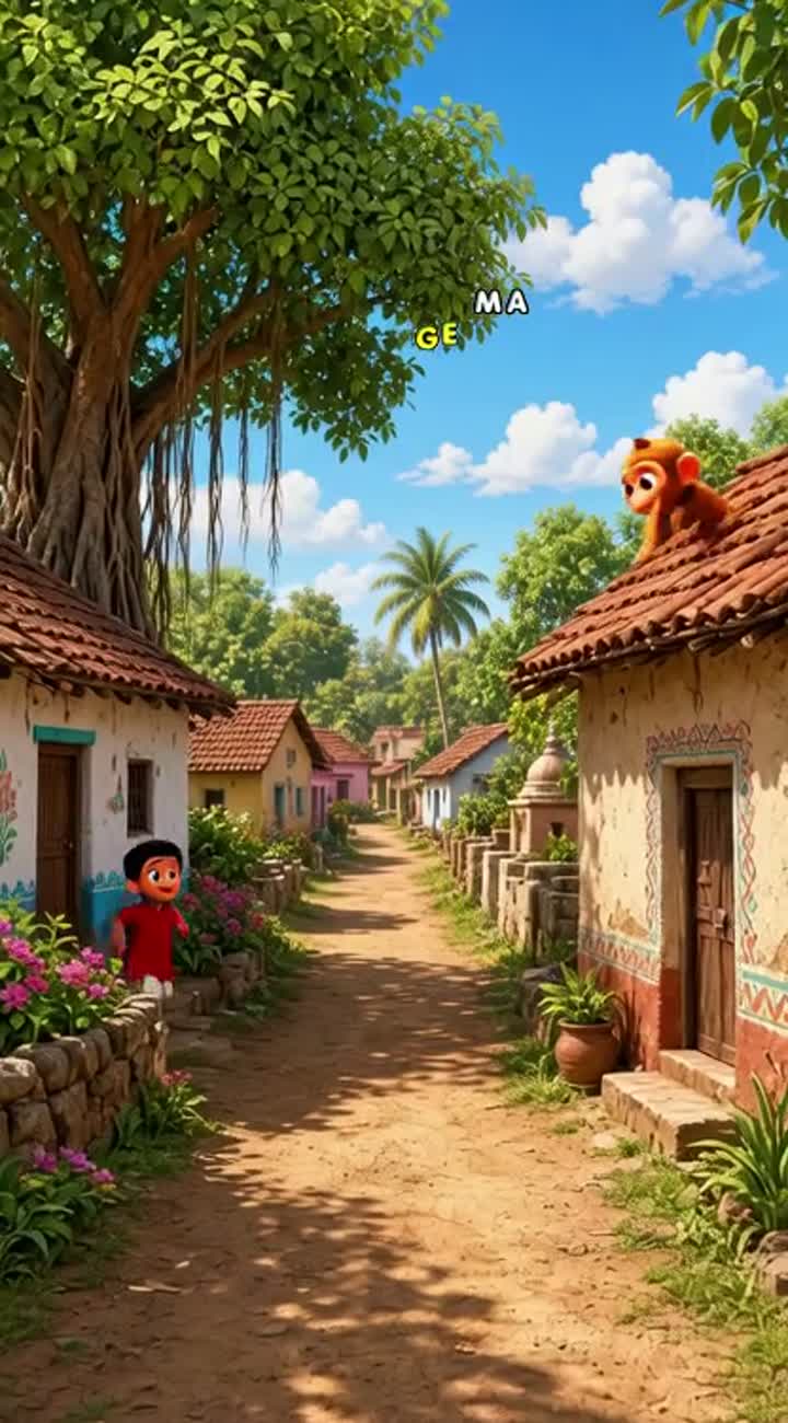 High-quality 3D animated cartoon video about an Indian village boy… — AI cartoon