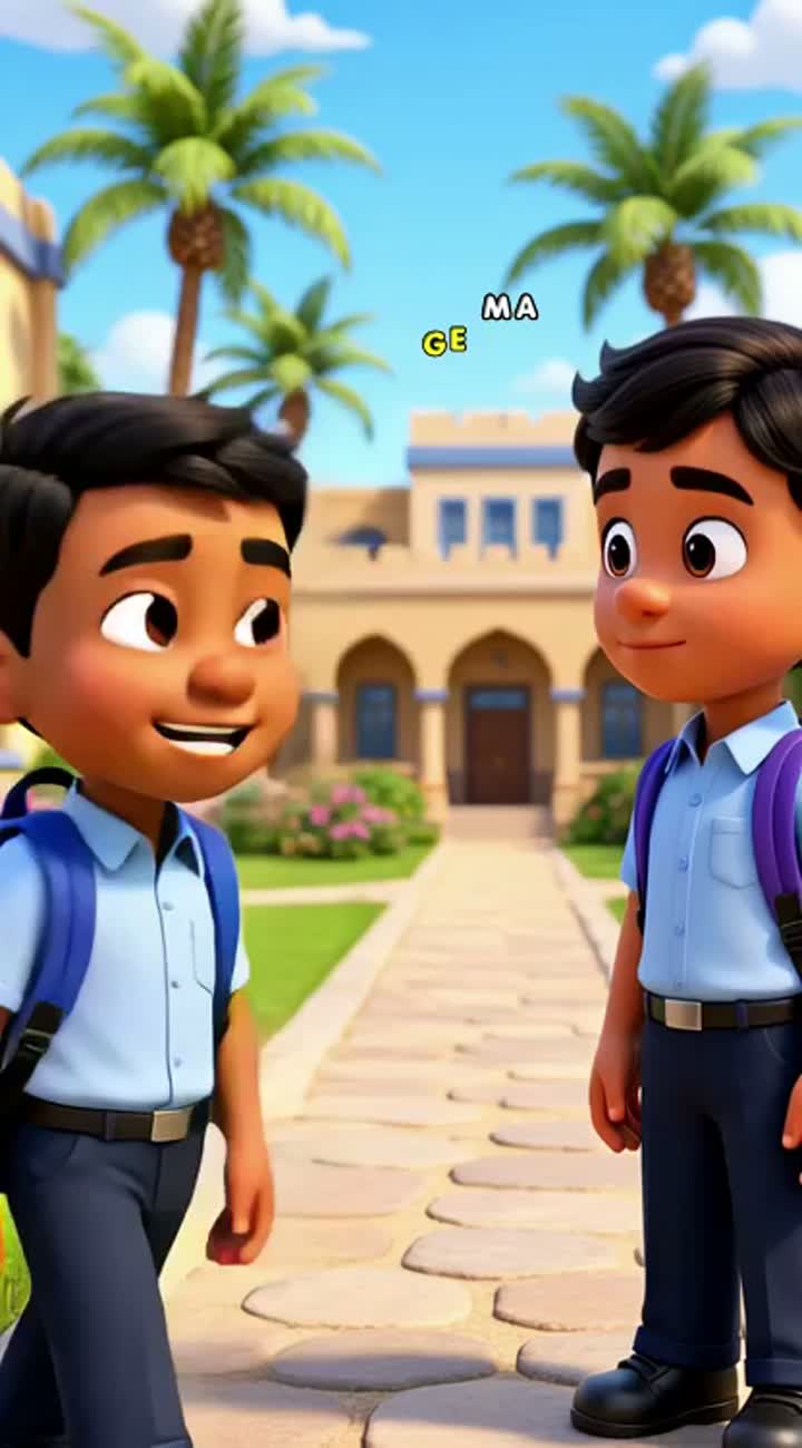 Landscape 16:9, high-quality 3D animated school awareness film… — AI cartoon