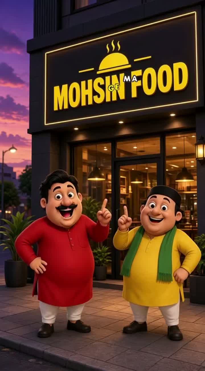 > Create a funny 3D Indian cartoon-style advertisement — AI cartoon