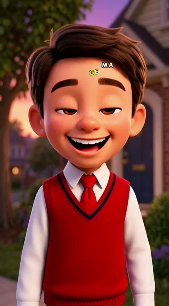 A cartoon character named liam: Shirt: A crisp white collared shirt — AI cartoon