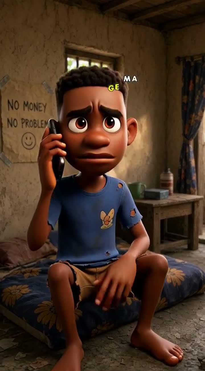 The Broke Boy — AI cartoon