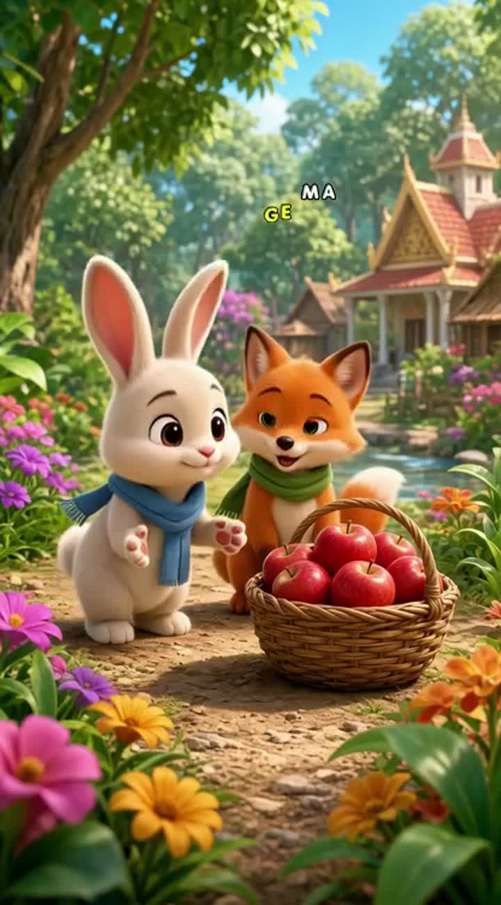 Original high-quality 3D animated children's story scene — AI cartoon