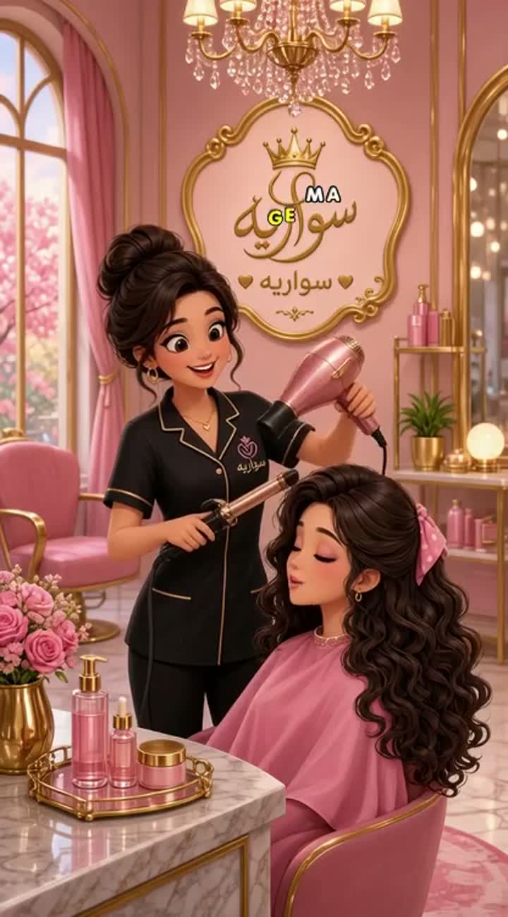 Beautiful animated cartoon advertisement for a women's beauty… — AI cartoon