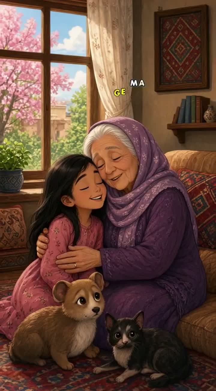 The life story of Leila in one short, continuous animated shot — AI cartoon