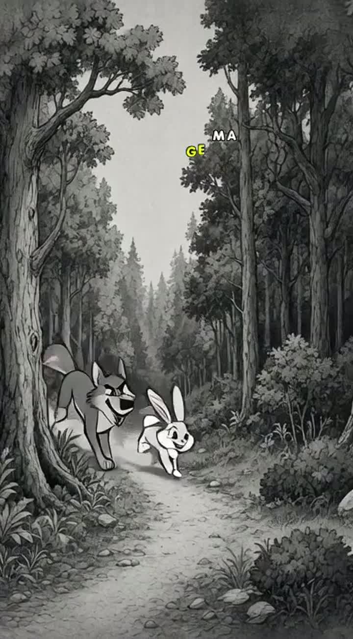 Crea una película infantil animada en blanco y negro… — AI cartoon