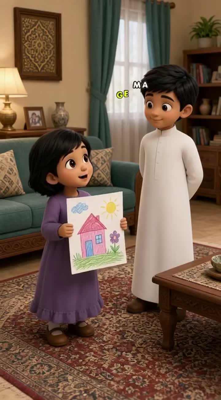 Short 3D animated family comedy video featuring exactly TWO… — AI cartoon