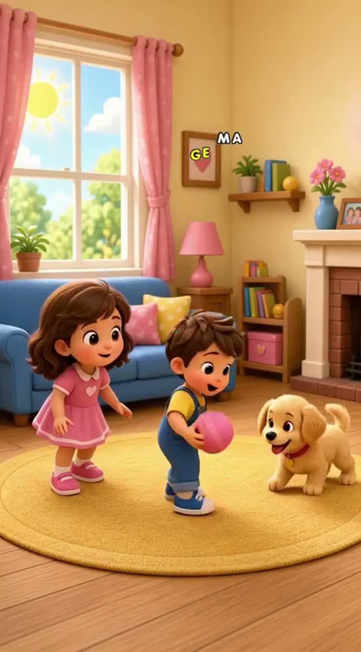 The Little Puppy and the Broken Vase — AI cartoon
