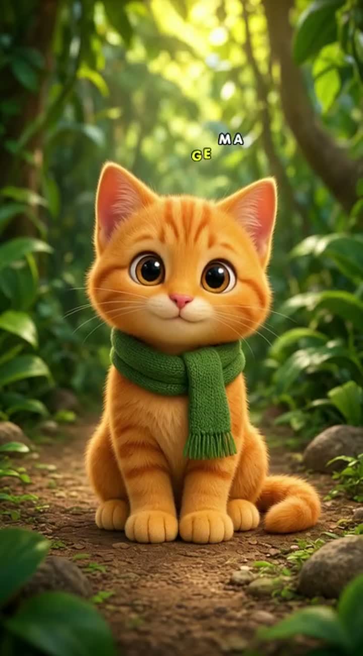 Cute orange kitten for an original 3D animated cartoon movie — AI cartoon