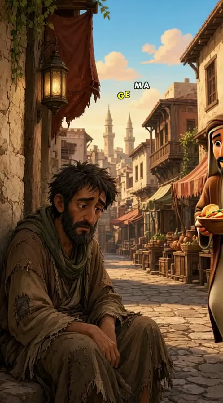 Set the scene in an old-fashioned historical village — AI cartoon