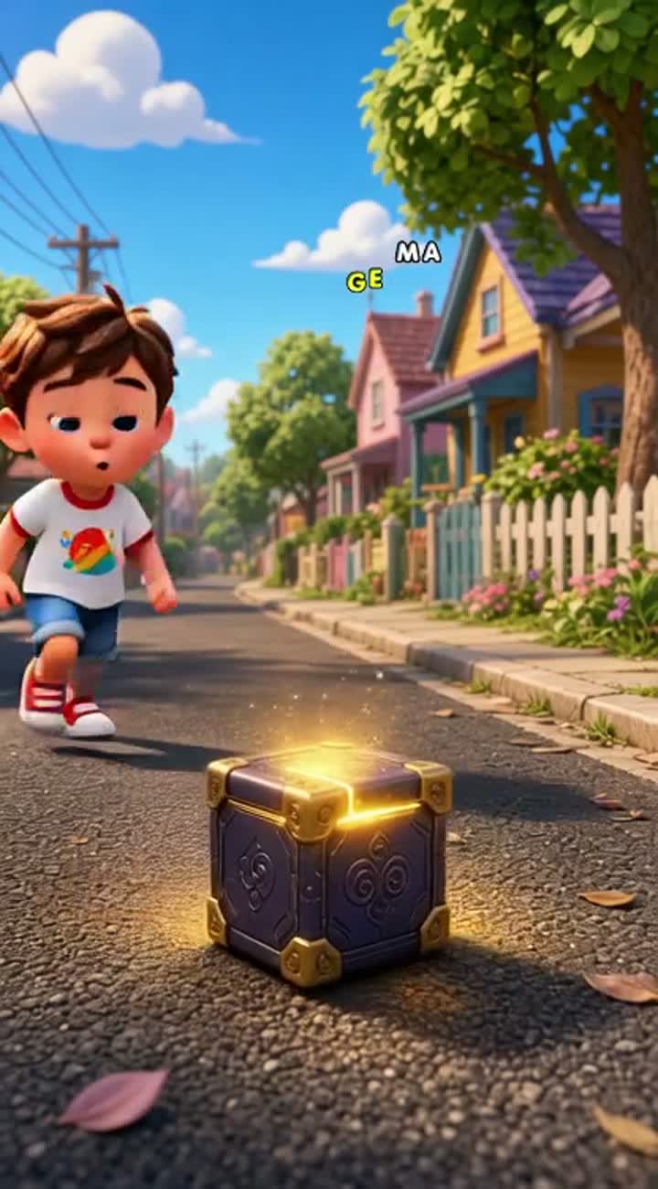 Story: A funny young boy is walking home from school when he finds… — AI cartoon