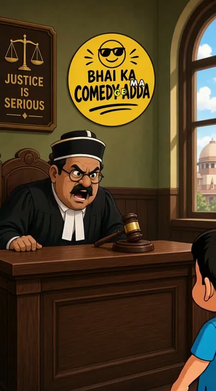 Vertical 9:16 Hindi comedy cartoon video for "Bhai Ka Comedy Adda" — AI cartoon