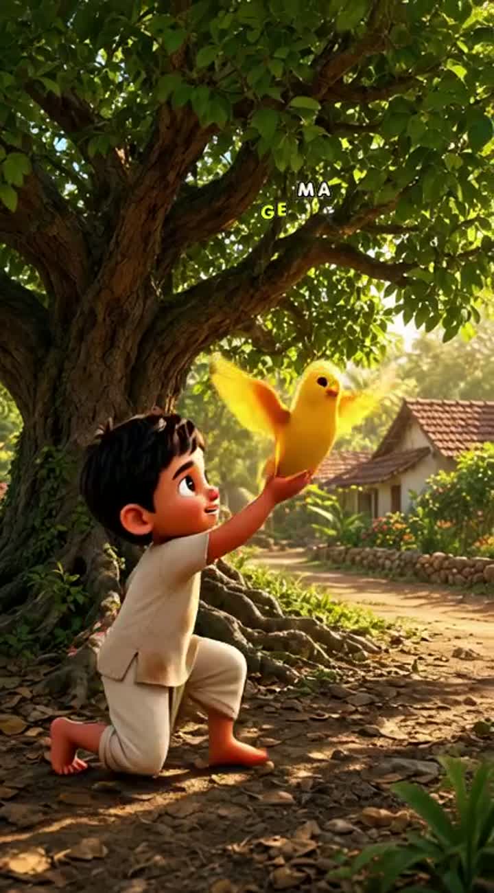 Unique 3D cartoon short video, in a beautiful Indian village — AI cartoon