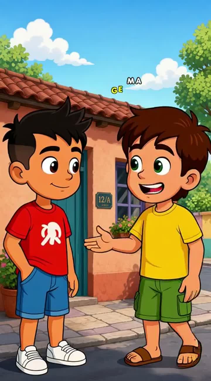 Vibrant, colourful animated cartoon in a single continuous shot… — AI cartoon