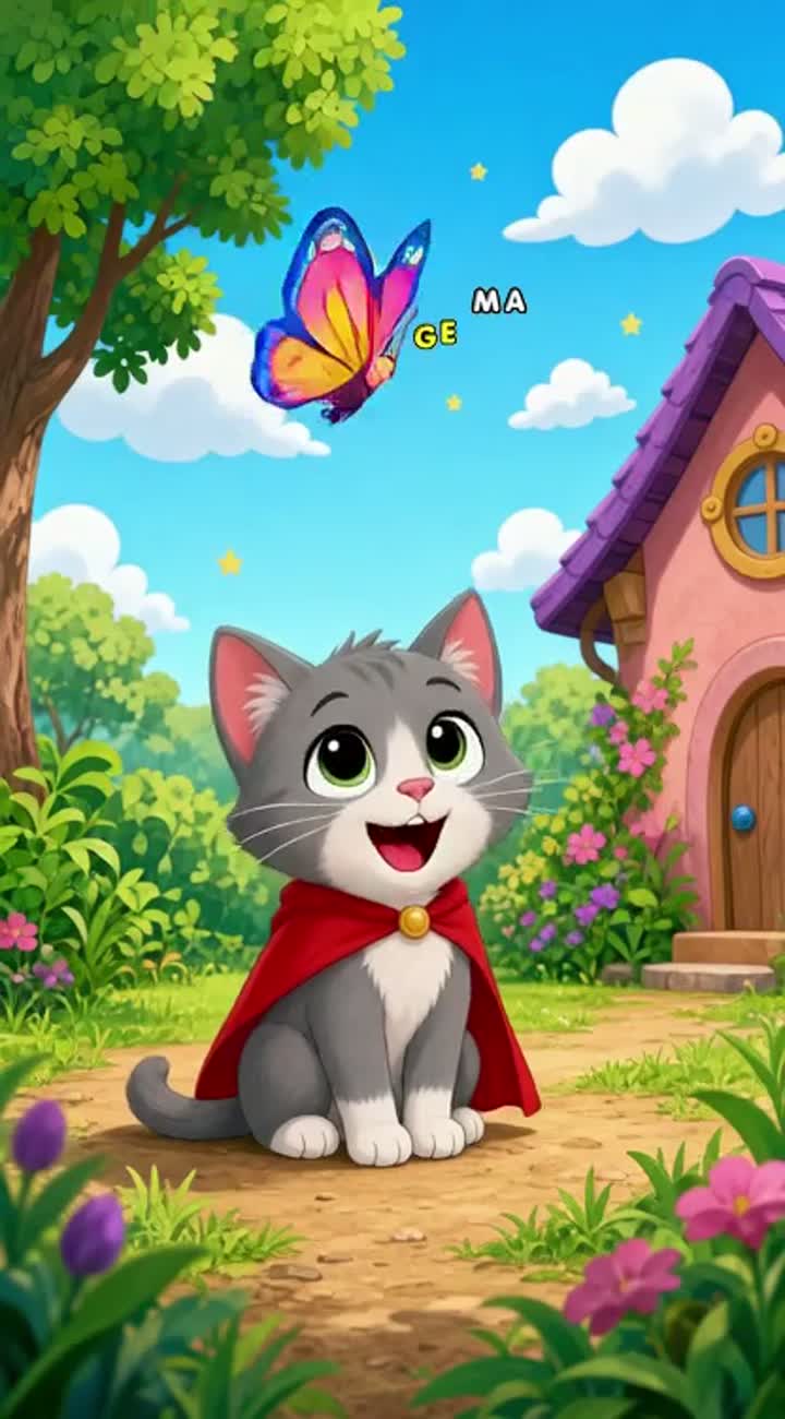 Cute, funny cartoon about a little cat who dreams of becoming… — AI cartoon
