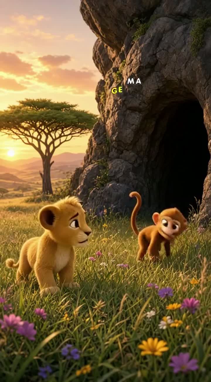 The Little Lion Who Was Afraid — AI cartoon