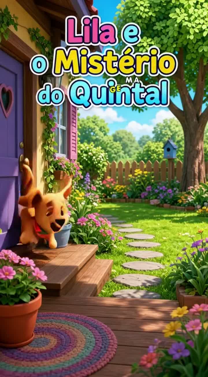Título: Lila e o Mistério do Quintal — AI cartoon