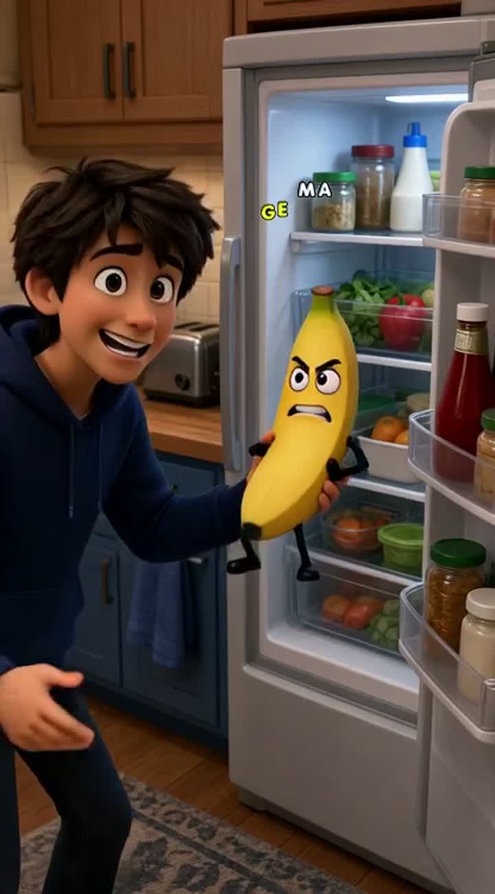 THE BANANA THAT SUED A HUMAN! — AI cartoon
