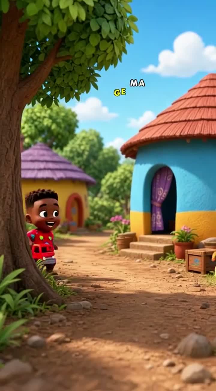 Kiko and Lili, two cute African cartoon kids, best friends… — AI cartoon