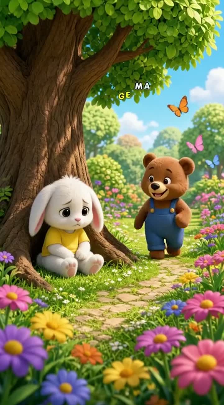Cute 3D cartoon video for children aged 3-7 about friendship — AI cartoon