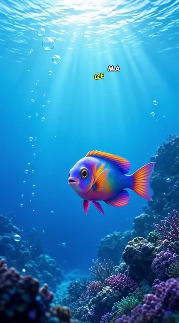 A beautiful colorful fish swimming naturally underwater… — AI cartoon