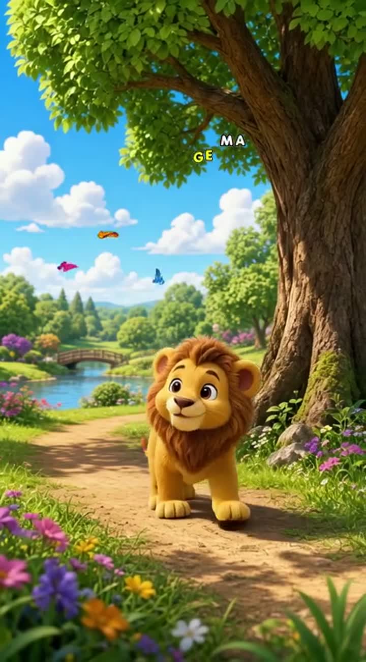 The story follows Leo, a cute little lion… — AI cartoon