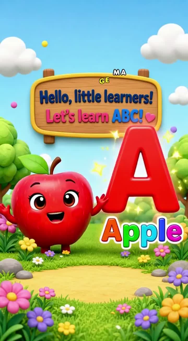 Colourful 3D animated ABC learning video for toddlers for my… — AI cartoon